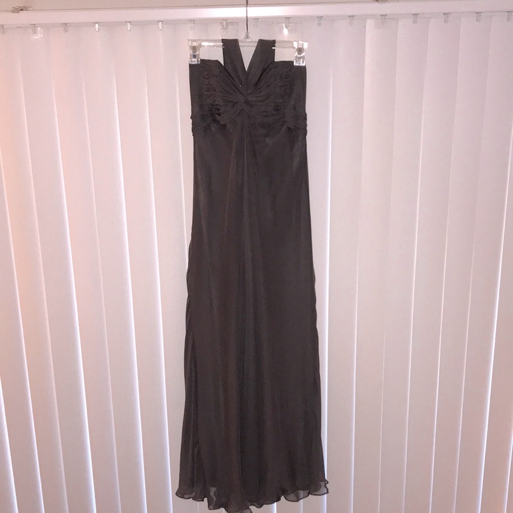 Silk Slate Grey Evening Dress, Size 4